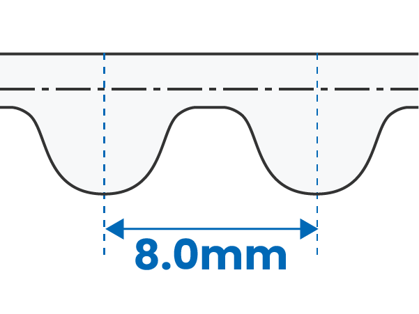 Profil gigi busur (8,0 mm)